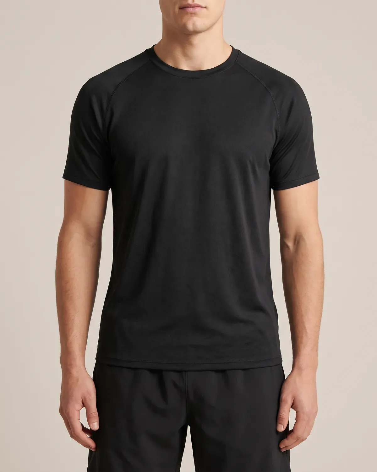 Base Training Tee in Black, front