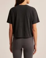 Studio Crop Tee in Black, back