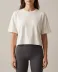 Studio Crop Tee in White, front